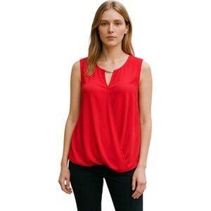 Misia Coral Sleeveless Cutout Hardware Tank Blouse